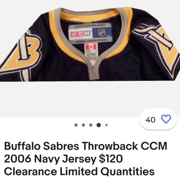 BUFFALO SABRES CCM JERSEY NWOT. M, L, XL - Picture 2 of 3